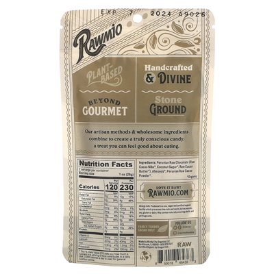 Rawmio, Chocolate Almonds, 70% Dark Raw Chocolate, 2 oz (56.7 g)