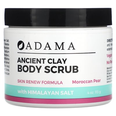 Zion Health, Adama, Ancient Clay, Body Scrub, Marokańska gruszka, 4 uncje (113 g)