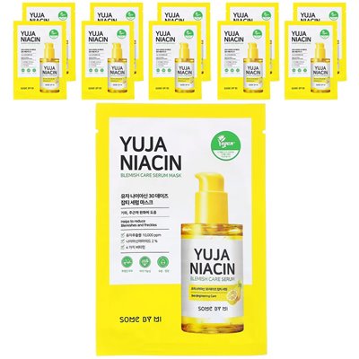Some by MI, Yuja Niacin, Serum Care Serum Cosmetic Mask, kosmetische Maske, 10 Blätter, je 25 g (0,88 oz.)