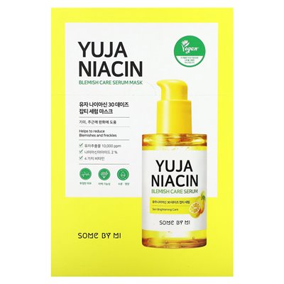 Some by MI, Yuja Niacin, Serum Care Serum Cosmetic Mask, kosmetische Maske, 10 Blätter, je 25 g (0,88 oz.)