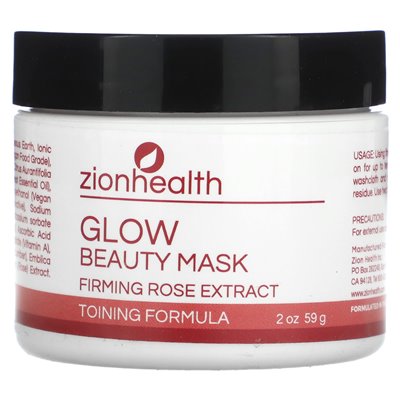Zion Health, Glow Beauty Mask, Rose Extract Infusions, 2oz (56.69g)