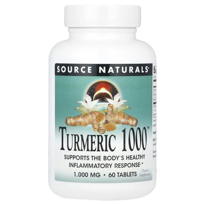 Źródło Naturals, Turmeric 1000 ™, 1000 mg, 60 tabletek