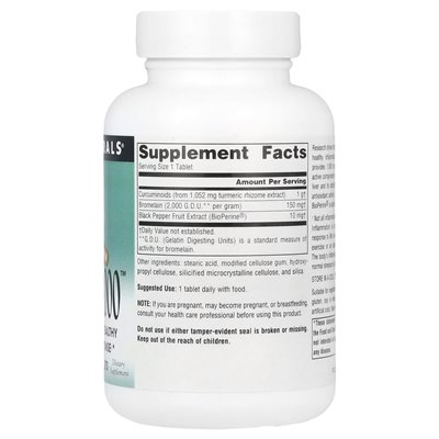 Źródło Naturals, Turmeric 1000 ™, 1000 mg, 60 tabletek