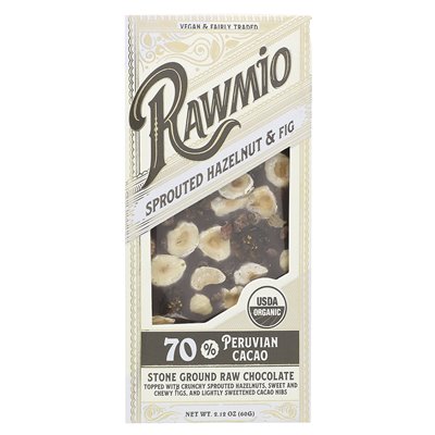 Rawmio, gekeimte Haselnüsse und Feigenrinde, 70 % peruanischer Kakao, 2,12 oz (60 g)
