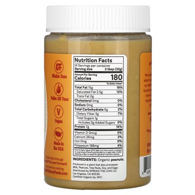 Spread the Love, Bio-Erdnussbutter, Naked Crunch, 16 oz (454 g)