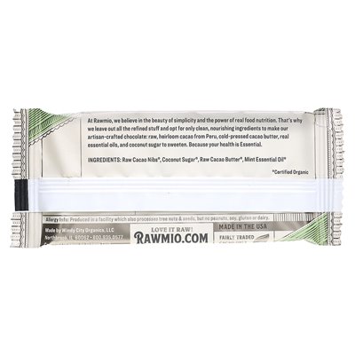 Rawmio, Essential Bar, Organic Raw Chocolate, 70% Cacao, Peppermint, 1.1 oz (30 g)