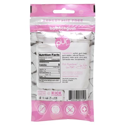 The Pur Company, Guma do żucia, bubblebum, 55 sztuk, 2,72 uncji (77 g)
