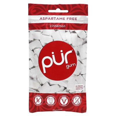 The Pur Company, Chewing Gum, Cinnamon, 55 Pieces, 2.72 Ounces (77 G)