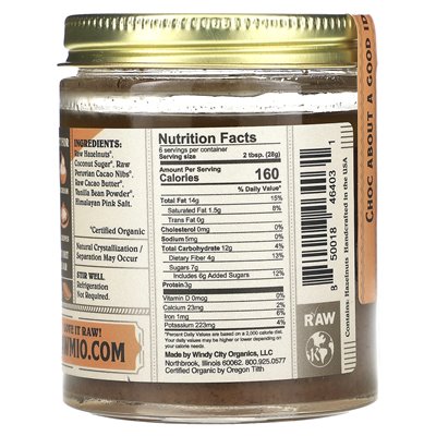 Rawmio, Peanut Crunch Spread, 6 oz (170 g)