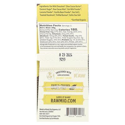 Rawmio, owsiane mleczne czekoladę, orzechowa komoska ryżowa, 2,12 uncji (60 g) Rawmio, owsiane mleczne czekoladę, orzechowa komoska ryżowa, 2,12 uncji (60 g)