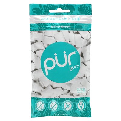 The Pur Company, Guma do żucia, Wintergreen, 55 sztuk, 2,72 uncji (77 g)