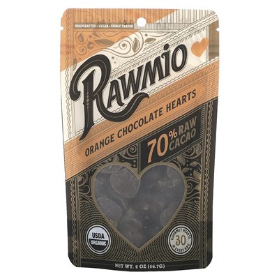 Rawmio, Orange Chocolate Hearts, 70% Raw Cacao, 2 uncje (56,7 g)