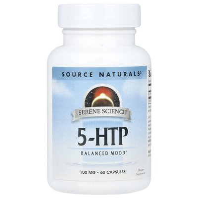 Źródło Naturals, Serene Science®, 5-HTP, 100 mg, 60 kapsułek