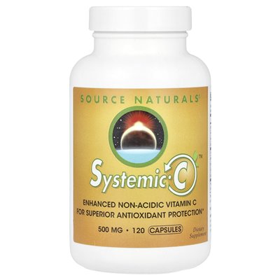 Źródło Naturals, Systemic C ™, 1000 mg, 120 kapsułek (500 mg na kapsułkę)
