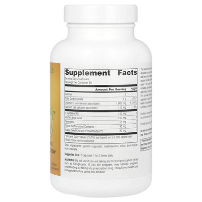 Źródło Naturals, Systemic C ™, 1000 mg, 120 kapsułek (500 mg na kapsułkę)