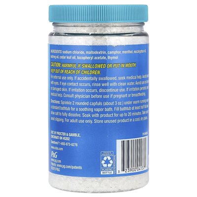 Vicks, Vapobath ™, kryształy kąpielowe, kojące opary, 15 uncji (425 g) Vicks, Vapobath ™, kryształy kąpielowe, kojące opary, 15 uncji (425 g)