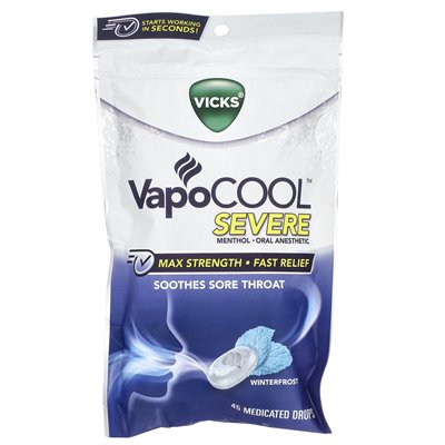 Vicks, VapoCool ™ ciężka, maksymalna siła, zima, 20 mg, 45 kropli leczniczej