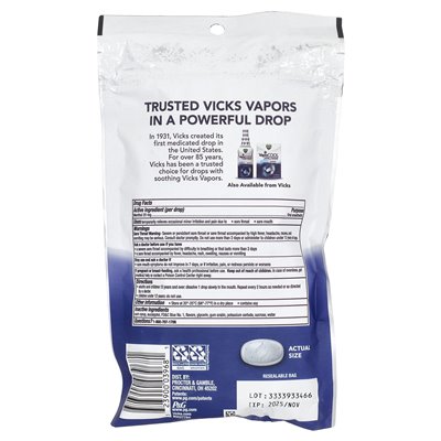 Vicks, VapoCool ™ ciężka, maksymalna siła, zima, 20 mg, 45 kropli leczniczej