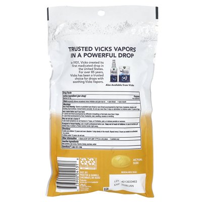 Vicks, VapoCool, Ciężki, Miodowo-Cytrynowy Chłód, 45 leczniczych kropli Vicks, VapoCool, Ciężki, Miodowo-Cytrynowy Chłód, 45 leczniczych kropli