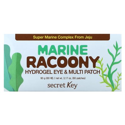 Secret Key, Marine Racoony Hydrożel Eye & Multipatch, 60 łatek, 3,17 uncji (90 g) Secret Key, Marine Racoony Hydrożel Eye & Multipatch, 60 łatek, 3,17 uncji (90 g)