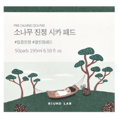 Round Lab, Pine Calming Cica Pad, 50 Pads, 6.59 fl oz (195 ml)