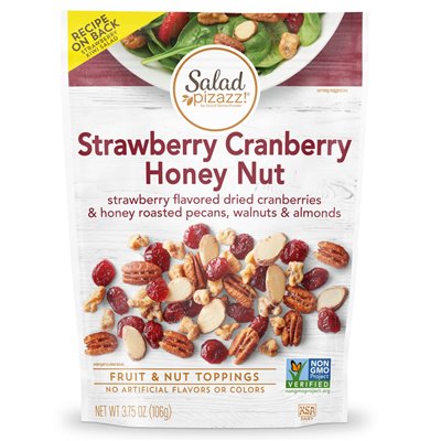 Salad Pizazz!, Fruit & Nuts Toppers, Truskawkowe żurawinowe orzechy miodowe, 3,75 uncji (106 g) Salad Pizazz!, Fruit & Nuts Toppers, Truskawkowe żurawinowe orzechy miodowe, 3,75 uncji (106 g)