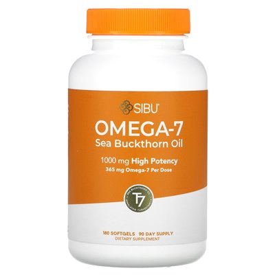 Sibu Beauty, Omega-7, morski olej z gryzący, 1000 mg, 180 softgels (500 mg na softgel)