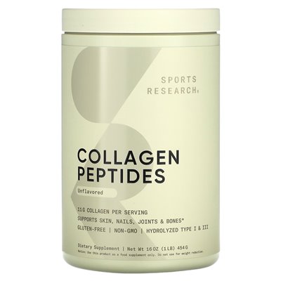 Badania sportowe, peptydy kolagenowe, niezmożone, 1 funt (454 g) Badania sportowe, peptydy kolagenowe, niezmożone, 1 funt (454 g)
