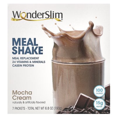 Wonderslim, Shake, krem ​​do mokki, 7 pakietów, 28 g