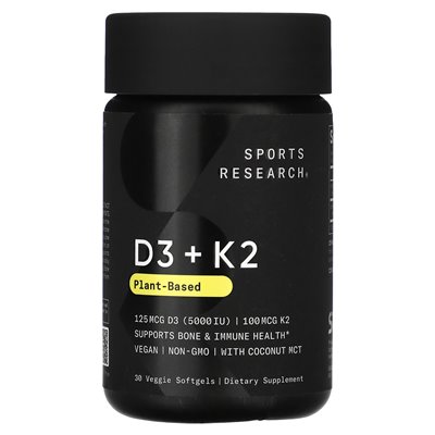 Sports Research, D3 + K2, Pflanze, 30 weiche Gemüse