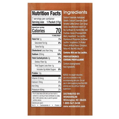 Wonderslim, Protein-Cappuccino, Creamy Original, 7 Packungen, je 1,6 oz (17 g)
