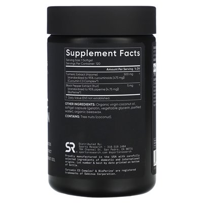 Badania sportowe, kurkumina kurkum, 500 mg, 120 miękkich