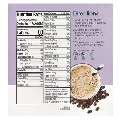 Wonderslim, Keto Meal Shake, Mocha, 7 pakietów, 0,77 uncji (22 g)