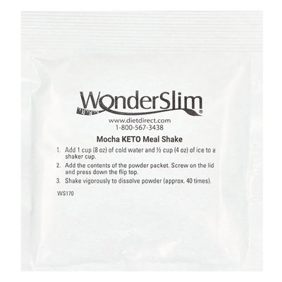 Wonderslim, Keto Meal Shake, Mocha, 7 pakietów, 0,77 uncji (22 g)