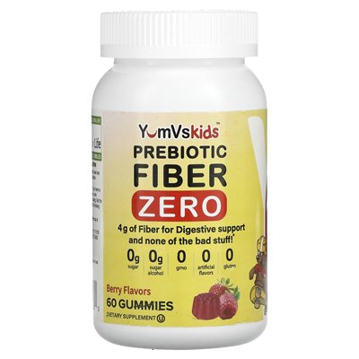 Yumvs, Prebiotyc Fibre Zero, Berry, 4 G, 60 Gummy (2 g na gumę)