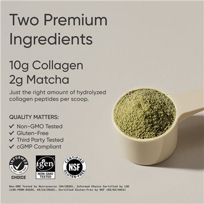 Badania sportowe, kolagen peptydy, matcha, 10,2 uncji (288 g)