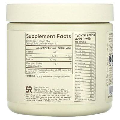 Sports Research, Kollagenpeptide, Unstoppable, 3,9 oz (110,6 g)