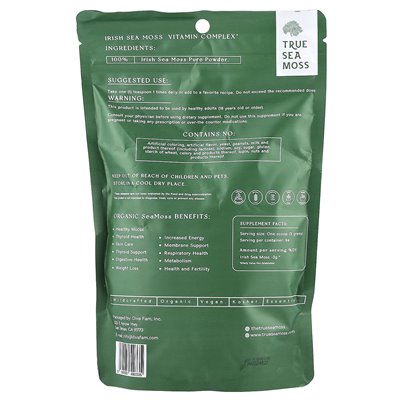 True Sea Moss, premium witaminy kompleksowe mchu morskiego, 8 uncji (227 g)
