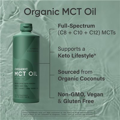 Sports Research, Organic MCT Oil, 32 Fl Oz (946 ml)