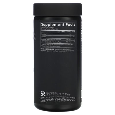 Sports Research, CLA 1250, Max Siła, 1250 mg, 180 softgels