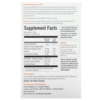 Viviscal, Man Advanced Hair Health, 60 Tablets Viviscal, Man Advanced Hair Health, 60 Tablets