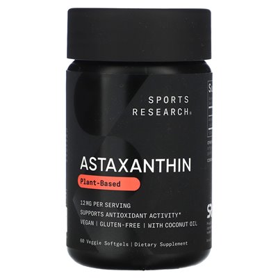 Sports Research, Astaksantyna, 12 mg, 60 Wegetariańskich Softgeli Sports Research, Astaksantyna, 12 mg, 60 Wegetariańskich Softgeli
