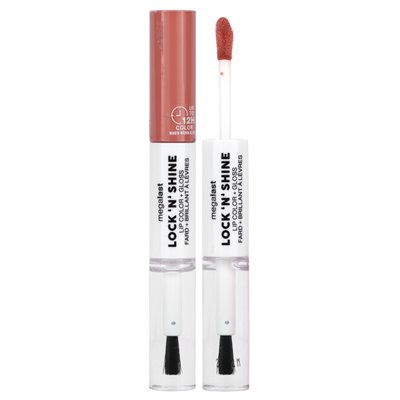 Wet n Wild, Megalast, Lock 'n' Shine, Lotion + Lippenstift, 1115492 Nude Illusion, 0,26 fl oz (8 ml)