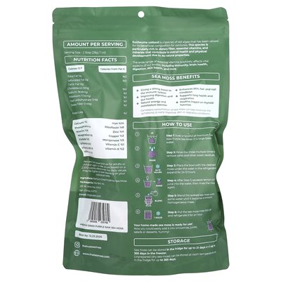 True Sea Moss, Purple Raw Sea Moss, 1 funt (453 g) True Sea Moss, Purple Raw Sea Moss, 1 funt (453 g)