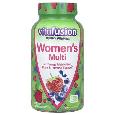 VitaFusion, Multi Dla Kobiet, Wielowitaminowy, Naturalny Borówkowy, 150 Gumiś VitaFusion, Multi Dla Kobiet, Wielowitaminowy, Naturalny Borówkowy, 150 Gumiś