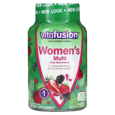 Vitafusion, kobiety wielokrotne, codzienne multiwitaminowe, naturalne jagody, 70 gumzy