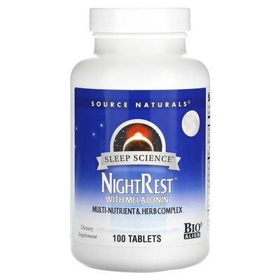 SOURCE Naturals, Sleep Science, Nightrest with Melatonin, 100 Tablets