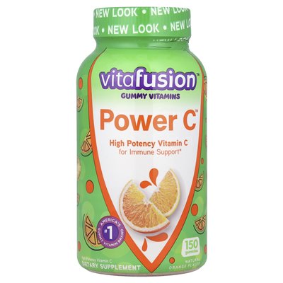 Vitafusion, Power C ™, witamina C o dużej mocy, naturalna pomarańcza, 150 gumm
