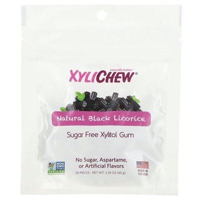 Xylident, Xylichew, natürliches schwarzes Lakritz, 50 Stück, 2,29 Unzen (65 G)