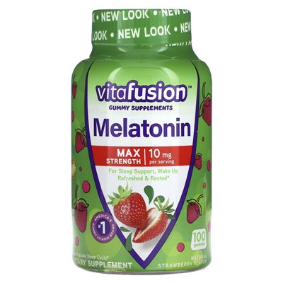 VitaFusion, Maksymalna siła Melatonina, Naturalna Truskawka, 10 mg, 100 Żelek (5 mg na Żelek) VitaFusion, Maksymalna siła Melatonina, Naturalna Truskawka, 10 mg, 100 Żelek (5 mg na Żelek)